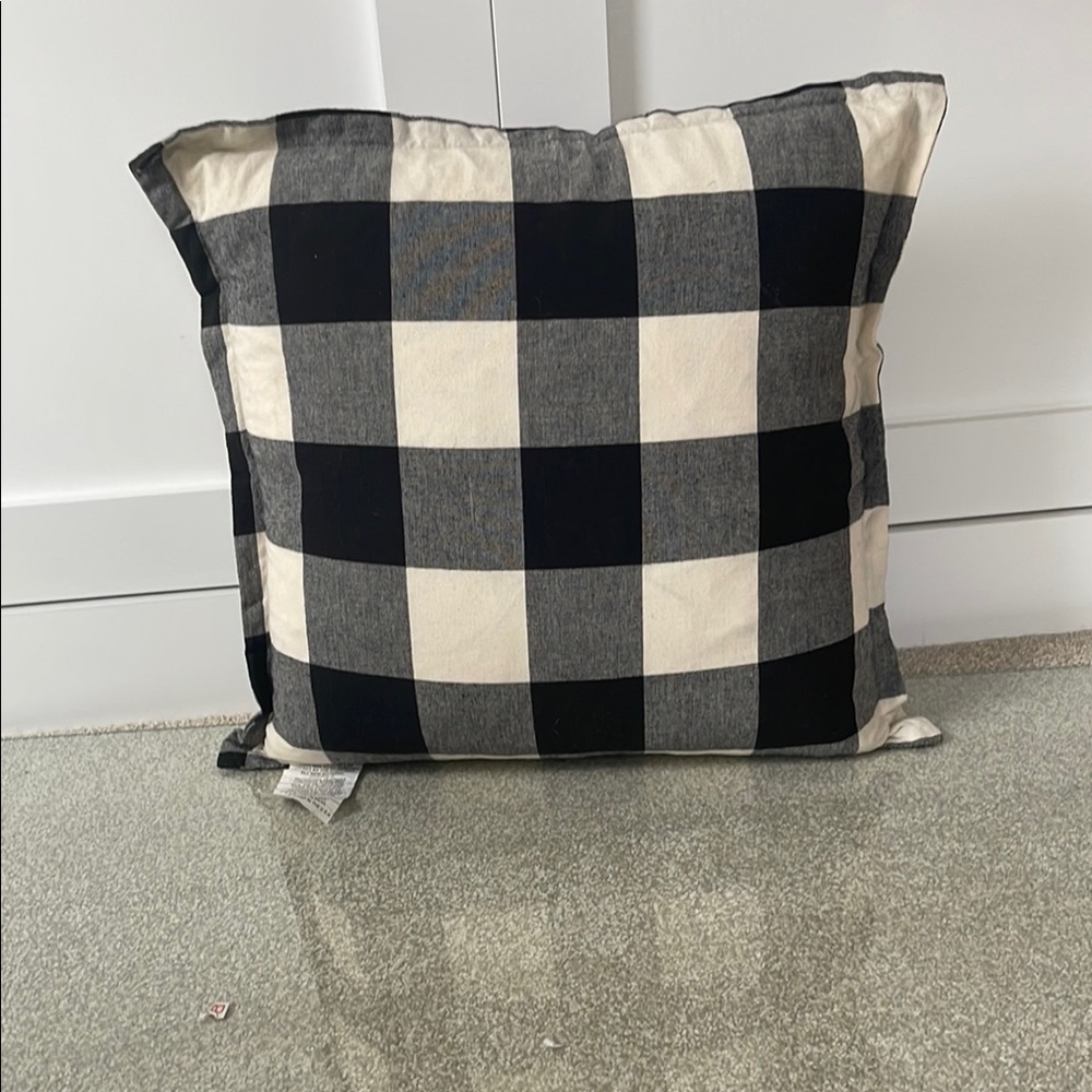 Black and White Checkered Pillow